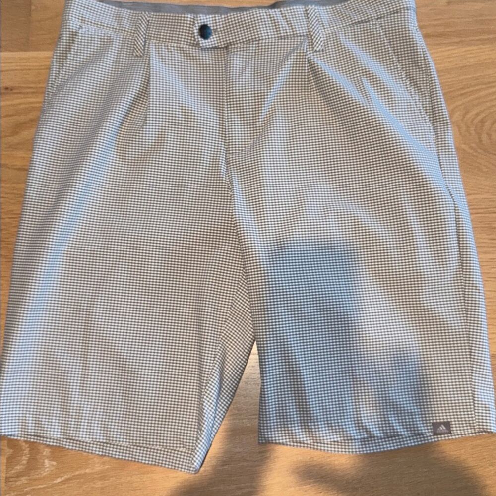 Adidas Ultimate365 10-Inch Golf Shorts Grey and White Gingham 34